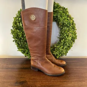 Tory‎ Burch Junction Tall Pebbled Leather Riding Boots 9