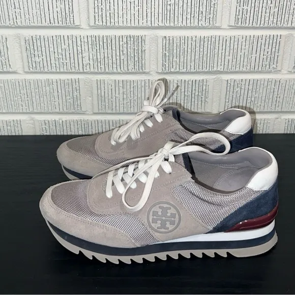TORY BURCH Sawtooth Suede Logo Sneaker