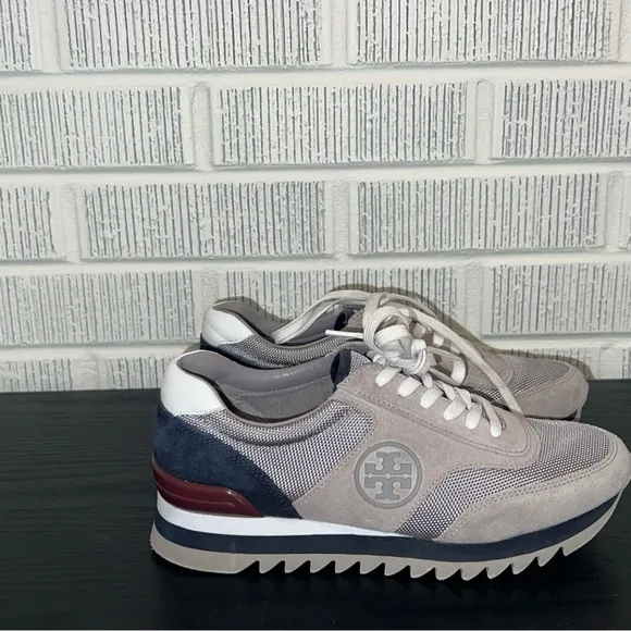 TORY BURCH Sawtooth Suede Logo Sneaker