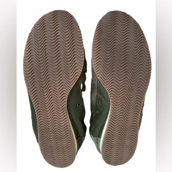 Tory Burch Suede Printed Sneakers in Green and Neutrals Size 9.5