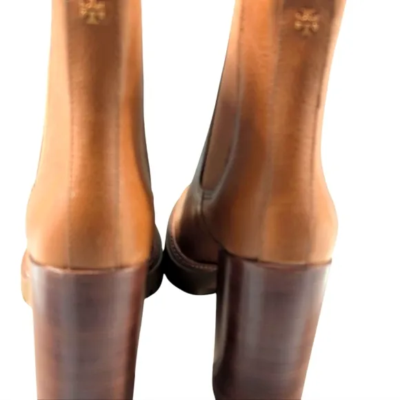 Tory Burch Women's Carson Lug Sole High Heel Boots.... Size 10.5