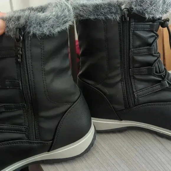 Totes Women's Adele Lace Up Waterproof Faux Shearling Winter Boots