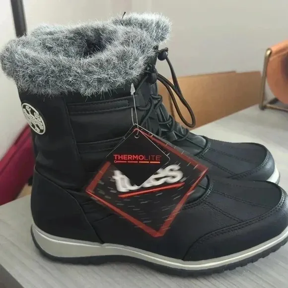 Totes Women's Adele Lace Up Waterproof Faux Shearling Winter Boots