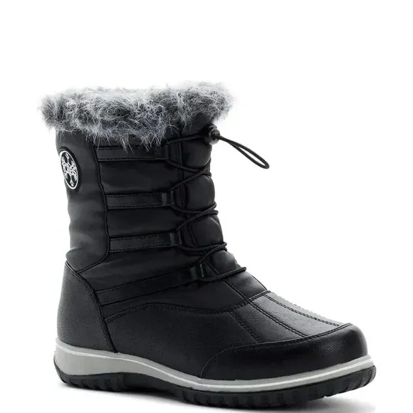 Totes Women's Adele Lace Up Waterproof Faux Shearling Winter Boots