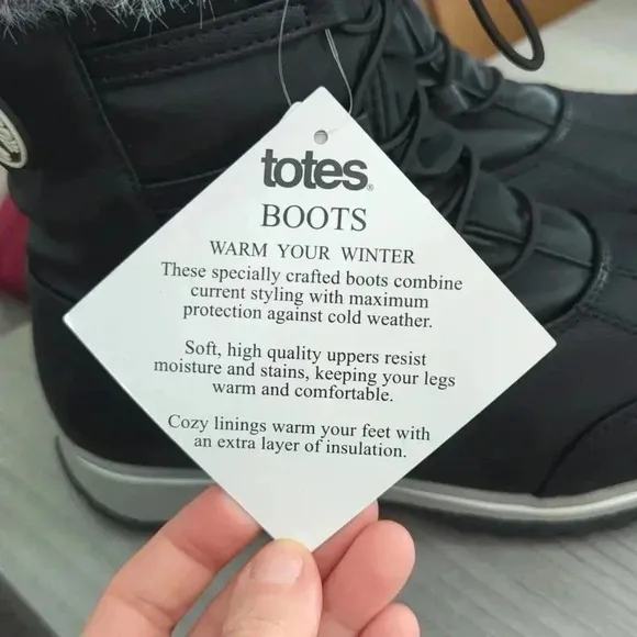 Totes Women's Adele Lace Up Waterproof Faux Shearling Winter Boots