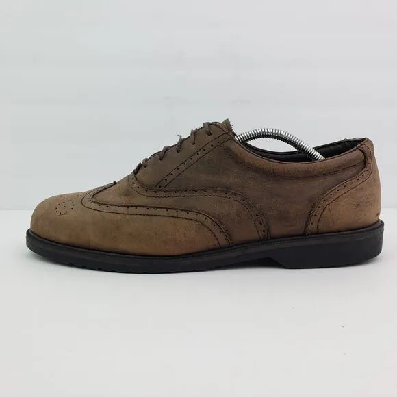 Trader Bay Nike Golf Mens Size 13 D Brown Leather Lace Up Oxford Golf Shoes