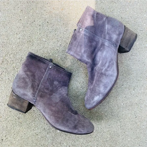 TRASK | Brown Suede Leather Heeled Booties Boots 9