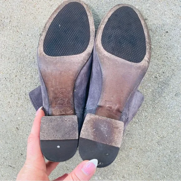 TRASK | Brown Suede Leather Heeled Booties Boots 9