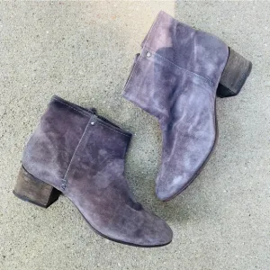 TRASK | Brown Suede Leather Heeled Booties Boots 9