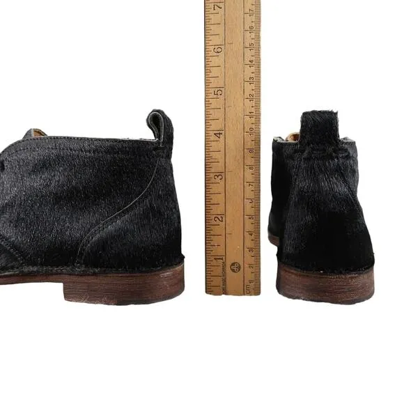 Trask Shoes Womens 6 Booties Chukka Calf Hair Leather Classic Addy Black Lace Up