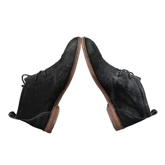 Trask Shoes Womens 6 Booties Chukka Calf Hair Leather Classic Addy Black Lace Up