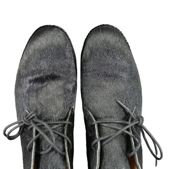 Trask Shoes Womens 6 Booties Chukka Calf Hair Leather Classic Addy Black Lace Up