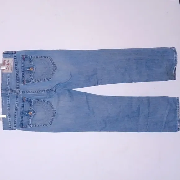 TRUE RELIGION Blue Jeans w/ Orange Stitch Detail, 38W,  32L
