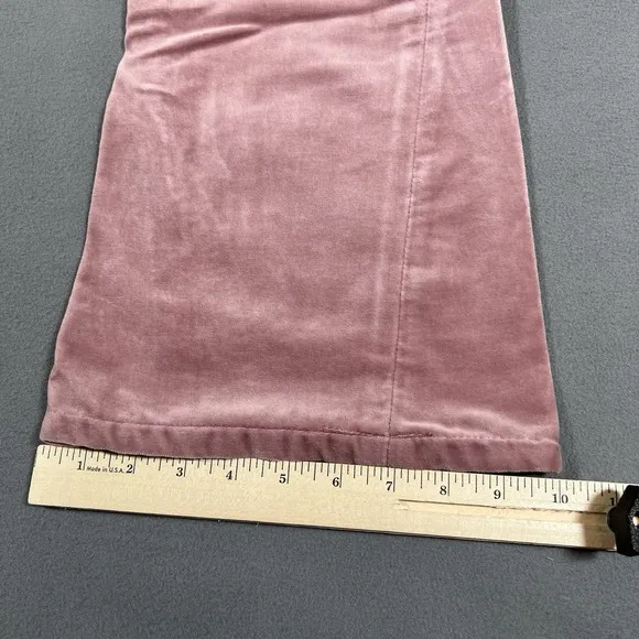 True Religion Joey Big T Velour Flare Leg Pants Sz 31x30 Pink Bootcut Flaps USA
