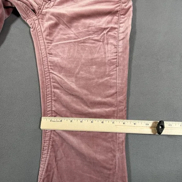 True Religion Joey Big T Velour Flare Leg Pants Sz 31x30 Pink Bootcut Flaps USA