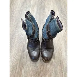 Täōs‎ Tombat Women's Leather Denim Boots Size 7.5