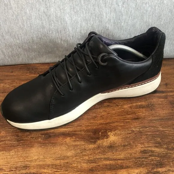 Tsubo Yobo Lace Up Low Fashion Shoe Black Leather Men Size 12 Sneakers