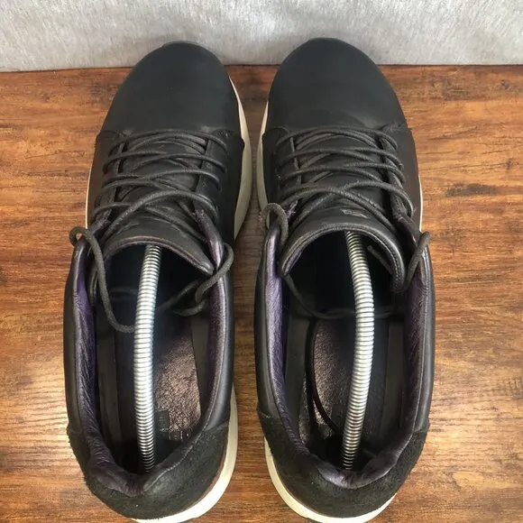 Tsubo Yobo Lace Up Low Fashion Shoe Black Leather Men Size 12 Sneakers