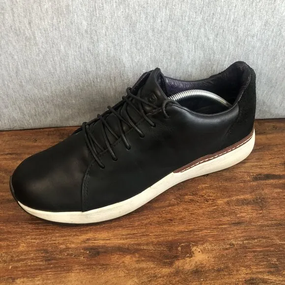 Tsubo Yobo Lace Up Low Fashion Shoe Black Leather Men Size 12 Sneakers