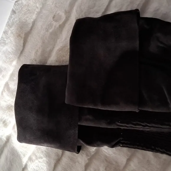 Twice Over the Knee Platform Stiletto Suede Leather Boots Black SZ 37