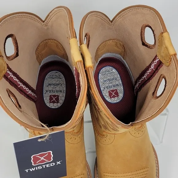Twisted X 9&quot; Women's Size 9.5 Stock Brown Leather Western Boots WRS0037 New