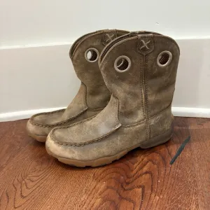 Twisted X Boys Driving Moc Boot Youth Size 4.5 Brown Leather Boots YDB0002 $110