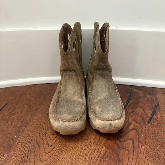 Twisted X Boys Driving Moc Boot Youth Size 4.5 Brown Leather Boots YDB0002 $110