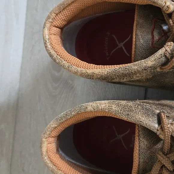 Twisted X Women Ankle Moccasin Chukka Driving Brown Leather Casual Shoes 8