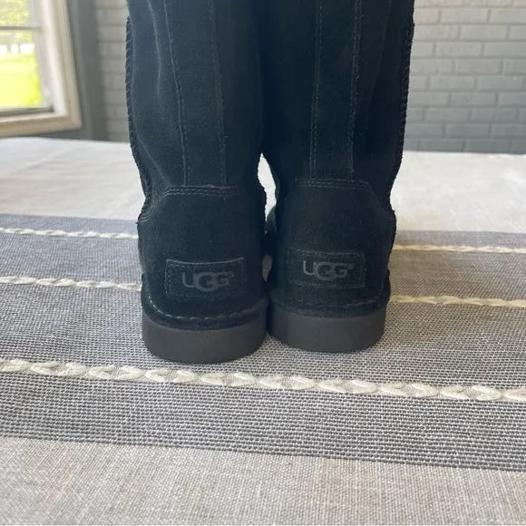 UGG Alida Suede Slouch Boots Black Size 9
