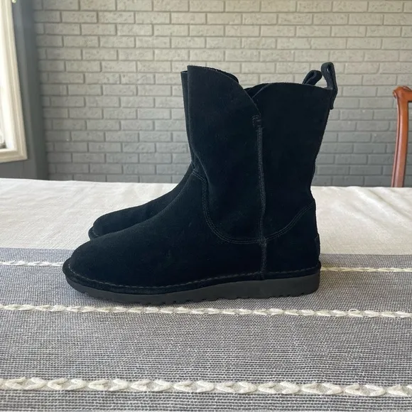 UGG Alida Suede Slouch Boots Black Size 9