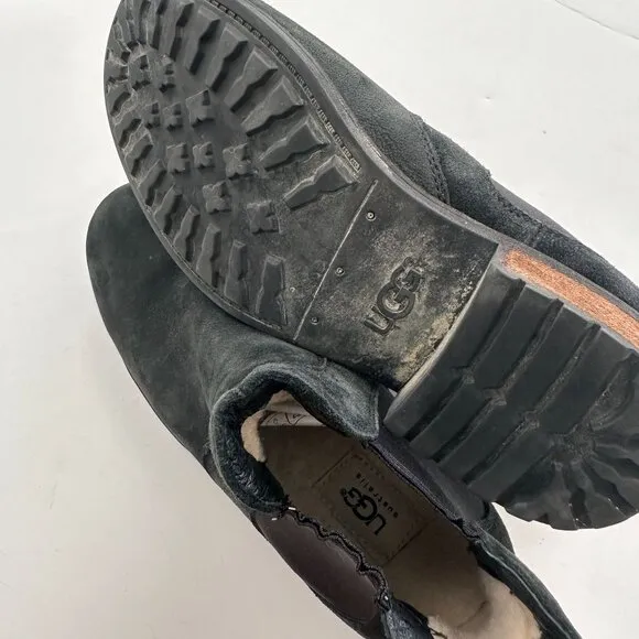 UGG Australia Bonham Chelsea Ankle Boots Black Suede Womens Size 8.5