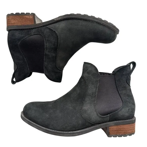 UGG Australia Bonham Chelsea Ankle Boots Black Suede Womens Size 8.5