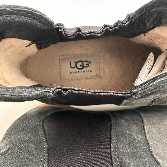 UGG Australia Bonham Chelsea Ankle Boots Black Suede Womens Size 8.5