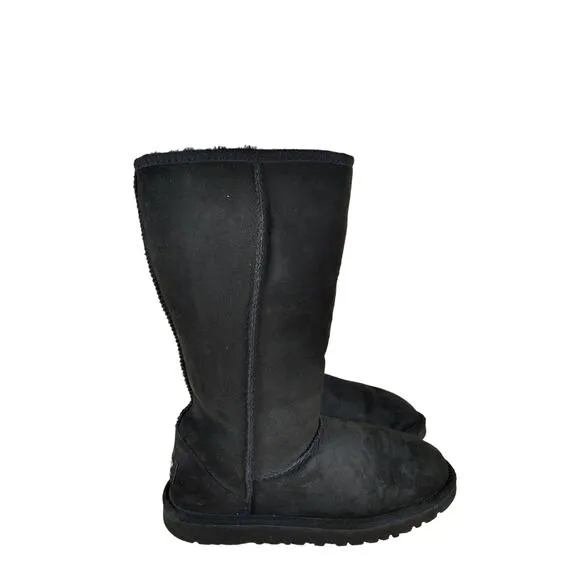 UGG Australia - Classic Tall II - Boots - Black - Kids Big Girl's - 6 - S/N 5229