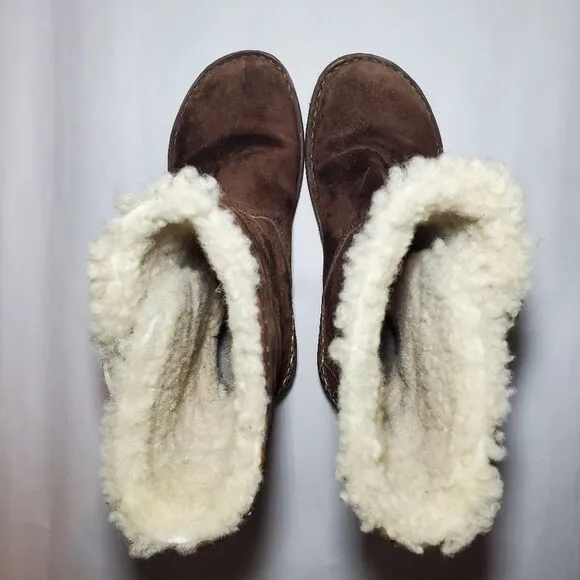 UGG Australia Kona Brown Suede Lambskin Boots Size 6