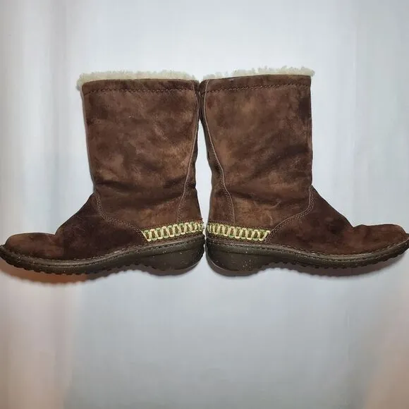 UGG Australia Kona Brown Suede Lambskin Boots Size 6