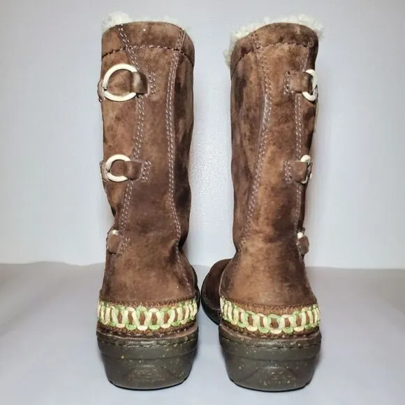 UGG Australia Kona Brown Suede Lambskin Boots Size 6
