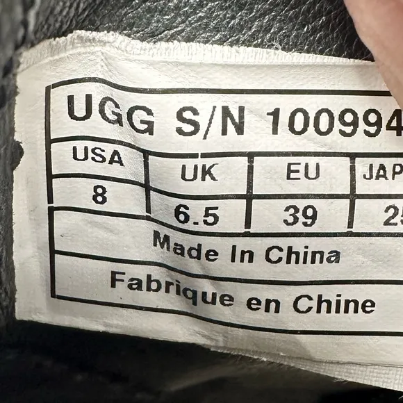 UGG Australia Meredith Womens Black Leather Wedge Ankle Boots