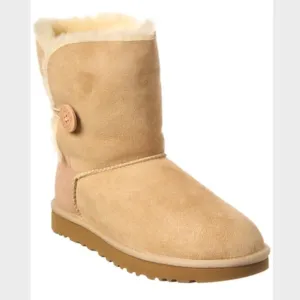 UGG Bailey Button II Suede &amp; Shearling Boot Sand Suede 8