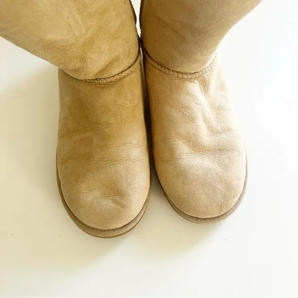UGG Bailey Button II Suede &amp; Shearling Boot Sand Suede 8