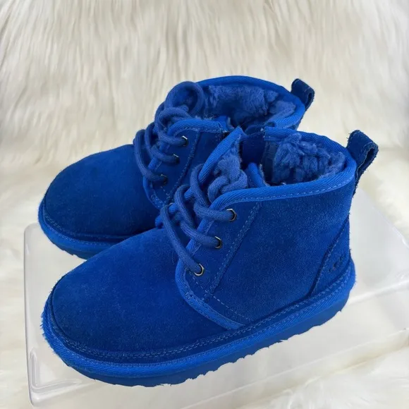 UGG Blue Suede Ankle Boots with Laces