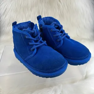 UGG Blue Suede Ankle Boots with Laces