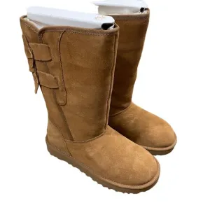Ugg Boots Allegra Bow Chestnut Boots Womens Size 5 Suede Sheepskin Shearling