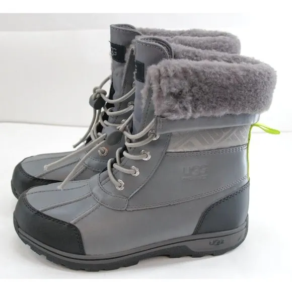 UGG BOOTS‎ BUTTE II CWR METAL UGG PRINT LEATHER SIZE YOUTH 4 FIT'S WOMEN'S 6