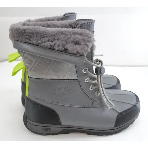 UGG BOOTS‎ BUTTE II CWR METAL UGG PRINT LEATHER SIZE YOUTH 4 FIT'S WOMEN'S 6