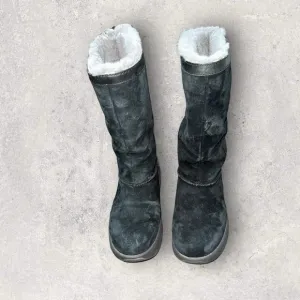 Ugg Boots Klarissa Women's Size 7 Black Suede Shearling Thinsulate Waterproof