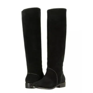 Ugg Boots Womens 8 Daley Black Suede Knee High Riding Boots Side Zip Low Heel