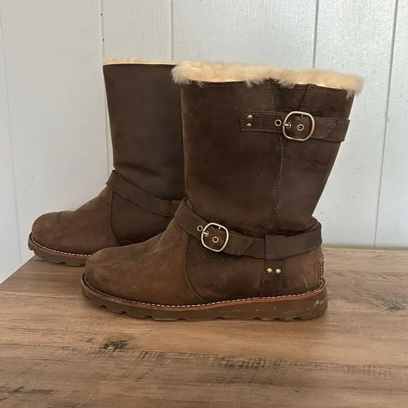 Ugg Brown Leather Boots Size 7