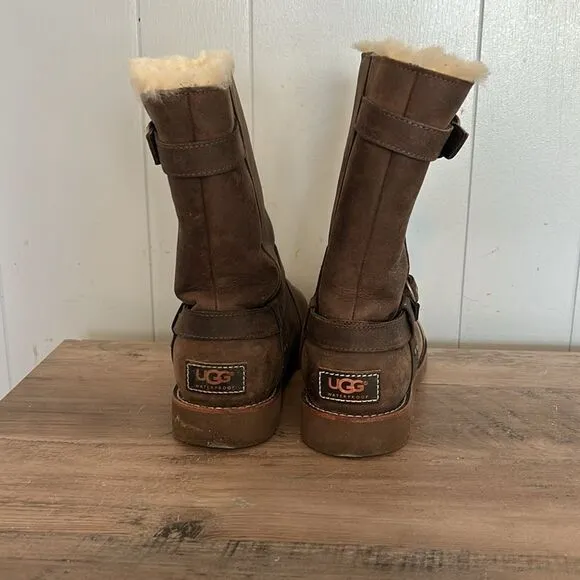 Ugg Brown Leather Boots Size 7
