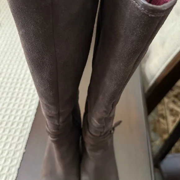 UGG Brown Wedge Suede waterproof Boots with Zipper